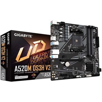 GIGABYTE MB Sc AM4 A520M DS3H V2, AMD A520M, 4xDDR4, HDMI, DVI, DP