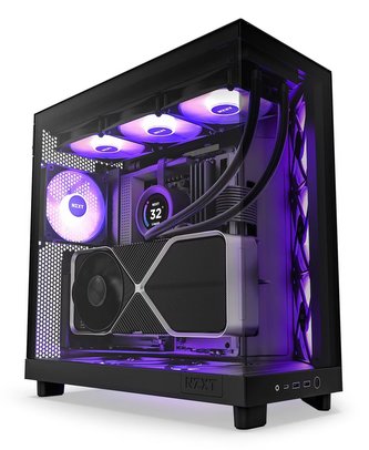 NZXT skříň H6 Flow RGB dvoukomorová / MidT / 3x120mm RGB fan / 2xUSB 3.2 / USB-C / prosklená / černá NZXT skříň H6 Flow RGB dvoukomorová / MidT / 3x120mm RGB fan / 2xUSB 3.2 / USB-C / prosklená / černá