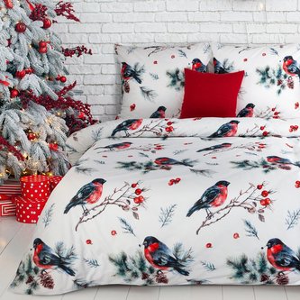 Vánoční povlečení 100% bavlna CHRISTIE V. 1x 200x220 cm, 2x povlak 70x80 cm francouzské povlečení MyBestHome