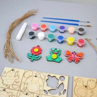 DIDATOYS Dřevěné magnetky Zvířátka kreativní set, 12 kusů