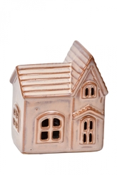 Domeček hnědý s LED osvětlením 11x9,6x6,5 cm