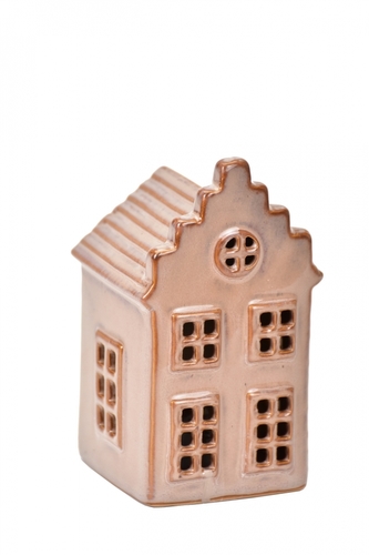 Domeček hnědý s LED osvětlením 11,1x6,4x6,1 cm