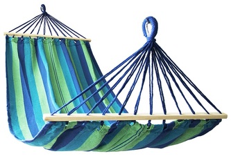 Houpací síť CALTER® FIESTA 200x100 cm, zeleno-modrá