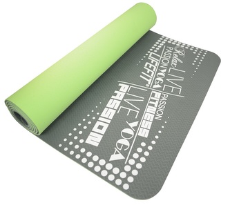 Podložka LIFEFIT® YOGA MAT TPE, 183x61x0,5cm, dvouvrstvá, zeleno-šedá