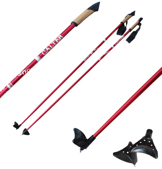 Běžecké hole CALTER® X-SNOW 160cm, rukojeť korek, červené