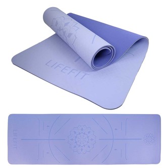 Podložka LIFEFIT® YOGA MAT RELAX DUO, 183x58x0,6cm, modrá