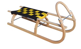 Dřevěné saně SULOV® 67, 95cm, černo-žluté
