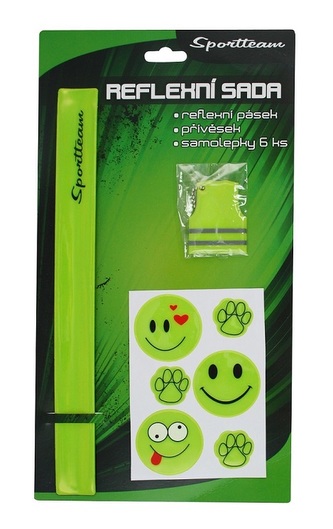 Reflexní sada 2, pásek, přívěsek, samolepky