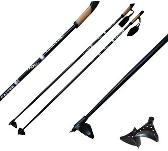 Běžecké hole CALTER® X-SNOW 120cm, rukojeť korek, černé