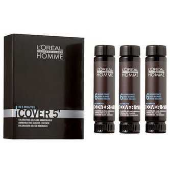 L´Oréal Professionnel Homme Barva na vlasy Cover 5´ 3x50 ml 4 Medium Brown pro muže