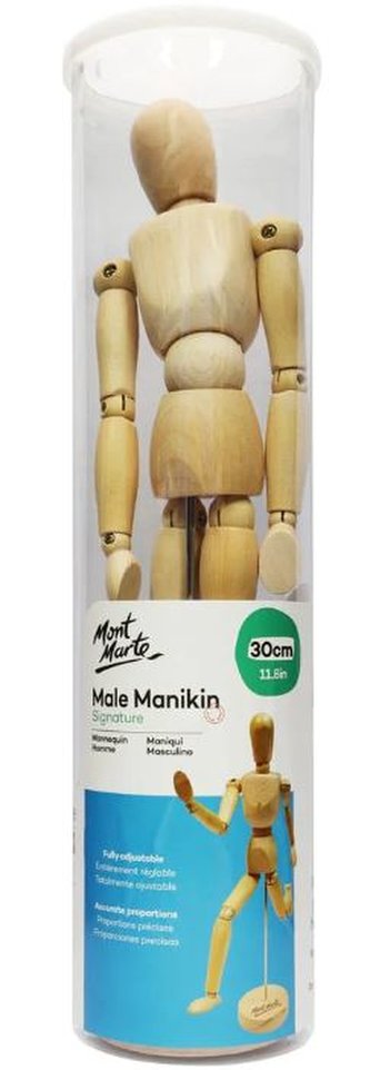 Mont Marte dřevěná figurína, 30 cm č.0001, 1 ks, PP obal Mont Marte dřevěná figurína, 30 cm č.0001, 1 ks, PP obal