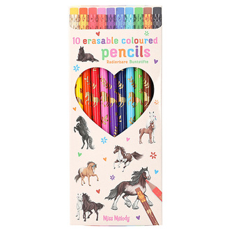 Sada tužek s gumou Miss Melody, 10 barev