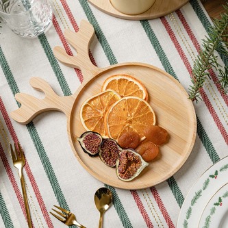 Vánoční servírovací prkénko | TROEL | kulaté se sobíma ušima | 18 cm | 832548 Homla