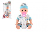 Panenka miminko plast 32cm pevné tělo pijící, čůrající na baterie se zvukem s doplňky v sáčku