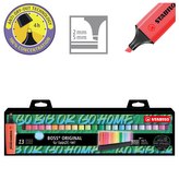 Zvýrazňovače "Boss", sada 23 ks, 2-5 mm, STABILO