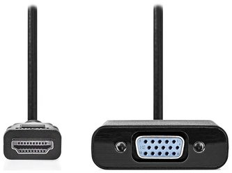 NEDIS HDMI redukční kabel/ HDMI zástrčka - VGA zásuvka/ černý/ 20cm