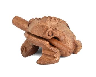 Hrající dřevěná žába dvoubarevná 10 cm Hrající dřevěná žába dvoubarevná 10 cm