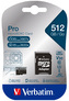 VERBATIM Pro microSDXC 512GB UHS-I V30 U3 + SD adaptér