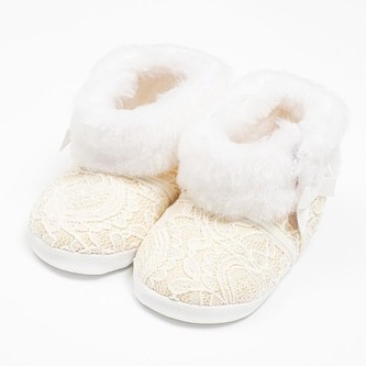 Kojenecké zimní krajkové kozačky New Baby 3-6 m béžové - velikost 3-6 m