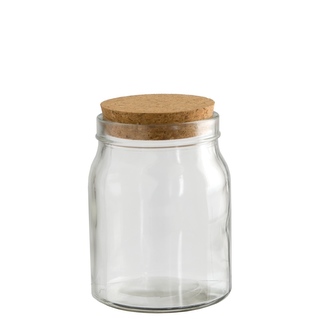 Dóza sklo 0,7l + korkové viko