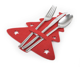 Vánoční prostírání pod příbory STROMEČEK - ČERVENÁ 18,5x25 cm Mybesthome