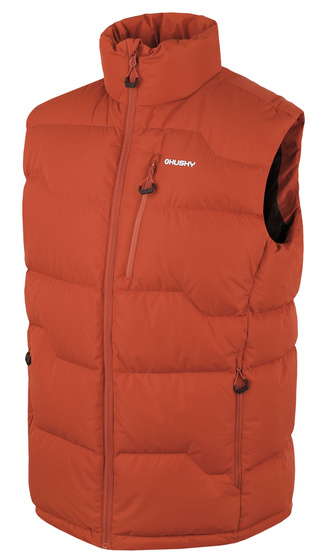 Pánská péřová vesta na zip Deep M dark orange - XL