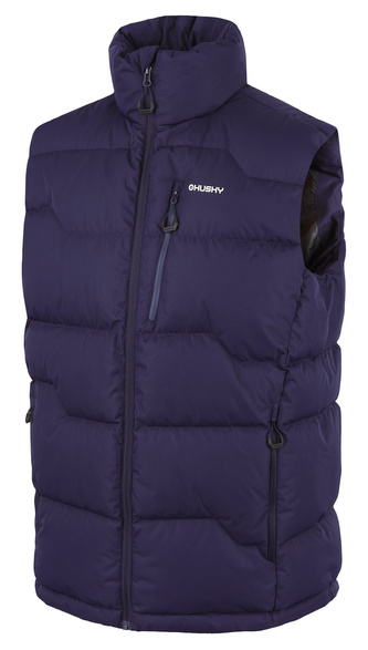 Pánská péřová vesta na zip Deep M dark blue - XXL