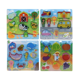 Dřevěná vkládačka, různé druhy