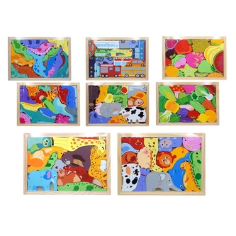 Dřevěné puzzle - mix