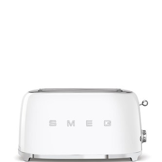 Smeg TSF02WHEU, toustovač / topinkovač, 4 toasty, 6 úrovní opékání, zásuvka na drobky, styl. 50. let, bílá
