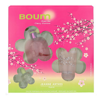 Jeanne Arthes Boum Green Tea Cherry Blossom parfémovaná voda 100 ml + sprchový gel 100 ml + parfémovaná voda 7 ml