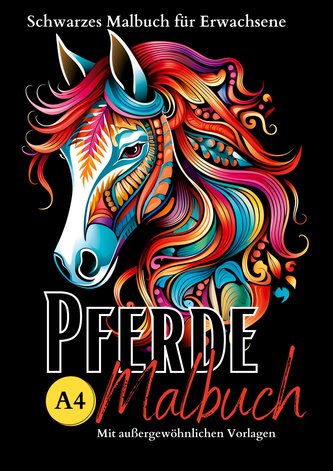 Schwarzes ¿Pferde Malbuch für Erwachsene¿.