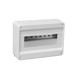 Rozvodnice na omítku, 12 modulů, plastová, bílá, 240x140x80mm