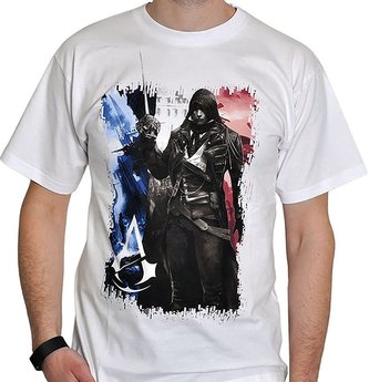 Tričko Assassins Creed Unity - Vlajka - bílé, vel. M