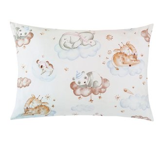 Povláček bavlna - zvířátka na obláčku - povláček 40x60cm na zip ( pouze povlak ) Povláček bavlna - zvířátka na obláčku - povláček 40x60cm na zip ( pouze povlak )