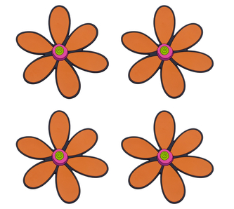 Podtácek sada 4 ks - kopretina oranžová - 10x10 cm - 4ks