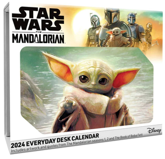 Oficiální stolní trhací kalendář 2024: Star Wars - TV seriá The Mandalorian (15 x 13 x 4 cm)