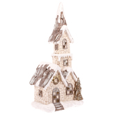 Kostelík, svítící vánoční dekorace, MgO keramika