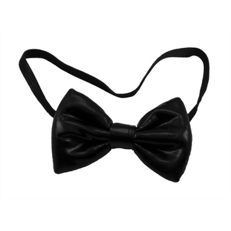 Motýlek na gumičce - černý lesklý