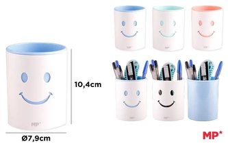 Pojemnik okrągły na długopisy podwójny MIX