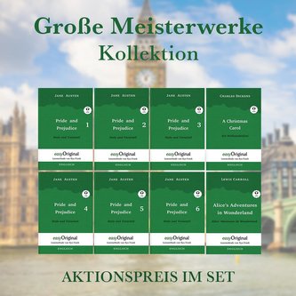 Große Meisterwerke Kollektion Softcover (Bücher + 8 MP3 Audio-CDs) - Lesemethode von Ilya Frank - Zweisprachige Ausgabe Englisch