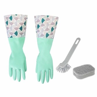 3 dilný set - rukavice, houba a kartač Essential VIGAR