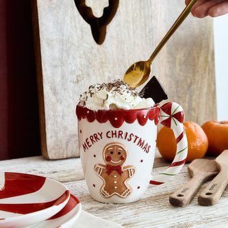 Vánoční hrnek | BISCOTTO | s rukojetí ve tvaru lízátka | 0,4 l | 873336 Homla