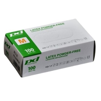 Rukavice jednorázové latexové nepudrované M, bílé