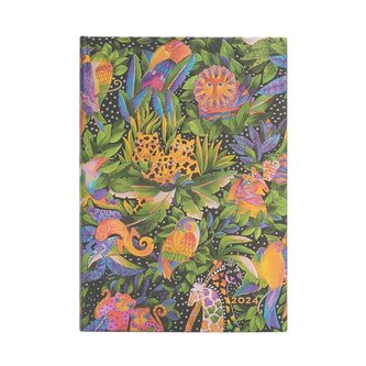 Paperblanks 2024 Jungle Song Whimsical Creations 12-Month Flexi MIDI Horizontal 176 Pg 100 GSM