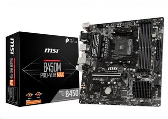 MSI MB Sc AM4 B450M PRO-VDH MAX, AMD B450, 4xDDR4, VGA, mATX