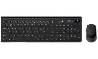 GENIUS set klávesnice+myš SlimStar 8230, Bezdrátový set Bluetooth + 2,4GHz, USB, CZ+SK layout, černá GENIUS set klávesnice+myš SlimStar 8230, Bezdrátový set Bluetooth + 2,4GHz, USB, CZ+SK layout, černá