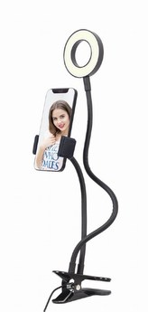 GEMBIRD selfie kampička LED ring s držákem telefonu, USB