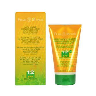 Frais Monde Body Suntan Opalovací přípravek na tělo Accelerating Lotion SPF12 150 ml pro ženy Frais Monde Body Suntan Opalovací přípravek na tělo Accelerating Lotion SPF12 150 ml pro ženy