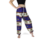 Kalhoty Joga SOLADA, béžovo-modré, sloni